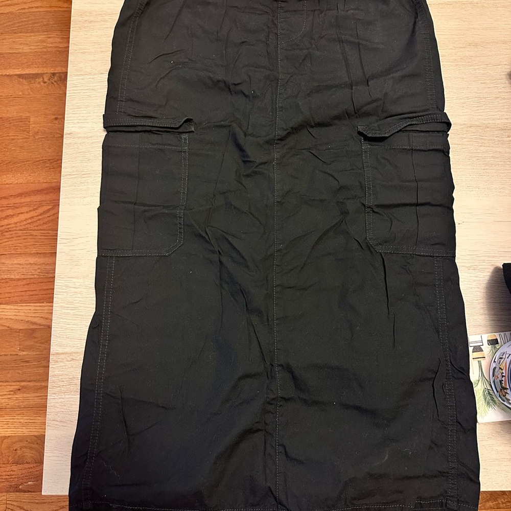 Black Cargo Skirt
